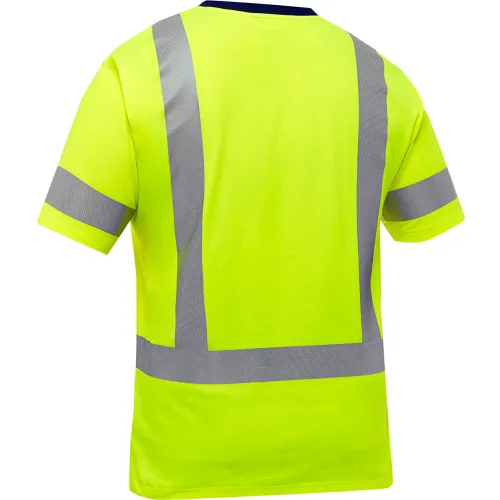 Bisley® Men's Short Sleeve T-Shirt, Class 3, XL, Hi-Vis Yellow