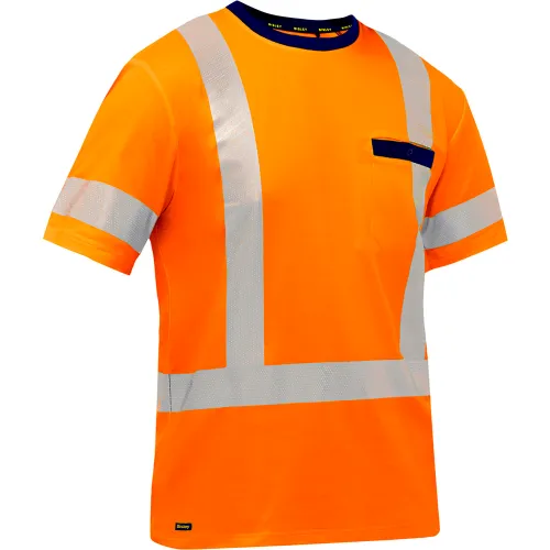 Bisley® Men's X-Back Short Sleeve T-Shirt, Class 3, L, Hi-Vis Orange