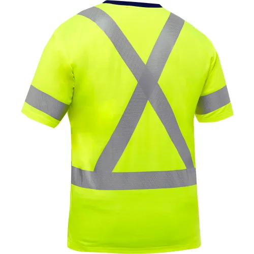 Bisley® Men's X-Back Short Sleeve T-Shirt, Class 3, 4XL, Hi-Vis Yellow - Image 2