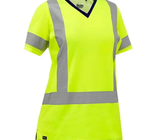 Bisley® Women's X-Back Short Sleeve Shirt, Class 2, 2XL, Hi-Vis Yellow