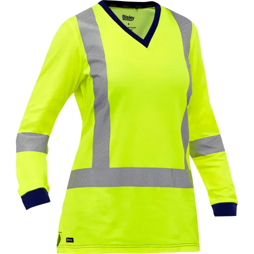Pip Global Bisley® X- Back Women's Long Sleeve Shirt, Class 3, S, Hi-Vis Yellow