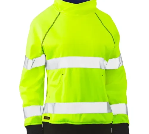 Bisley® Women's Contoured Pullover Sweatshirt, Class 3, M, Hi-Vis Yellow