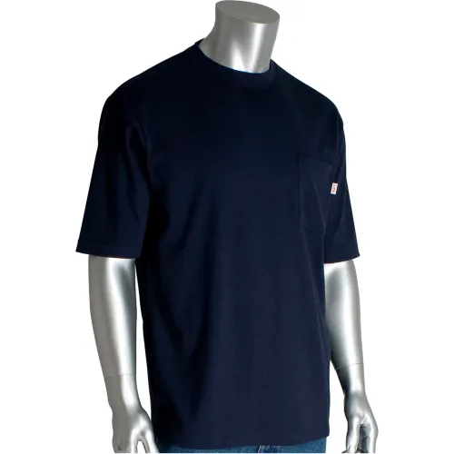 PIP® Men's AR/FR Short Sleeve T-shirt, L, Navy