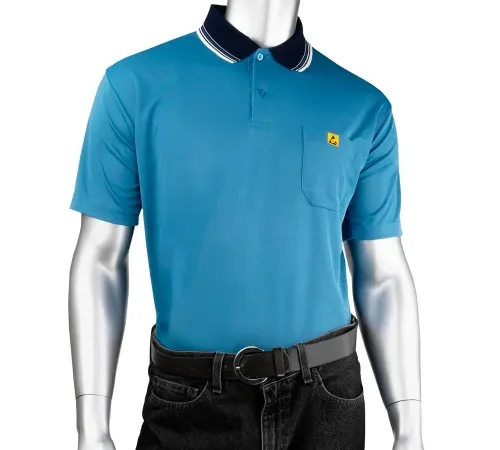 Uniform Technology™ Men's Short Sleeve ESD Polo Shirt, XS, Royal Blue
