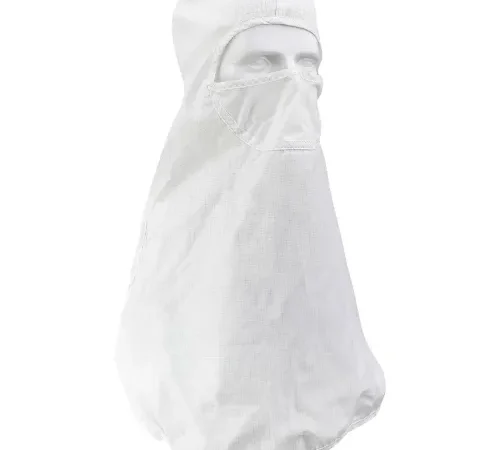 Uniform Technology™ Cleanroom Hood with Built-In Face Mask, Pull Over, XS, White