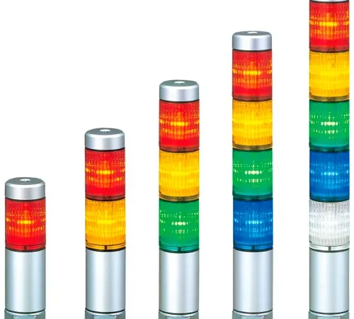 Patlite MPS-402-RYGB Continuous Light, NPN & PNP Compatible, Red/Amber/Green/Blue Light, AC/DC24V