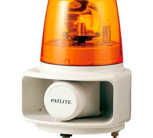 Patlite RT-120E-Y甔ⴵ Smart Alert Plus Rotating Beacon & Horn W/32 Sounds, Amber Light, AC120V