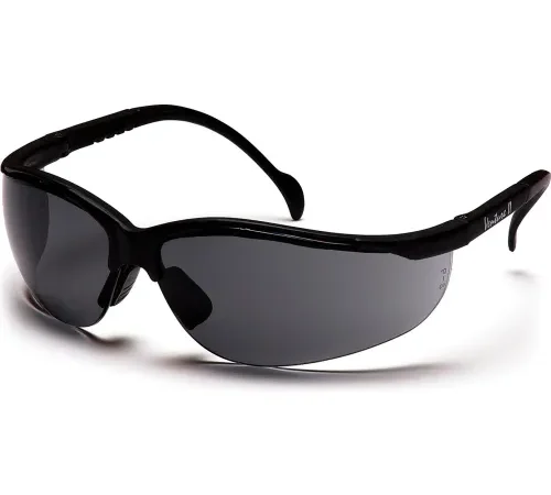 Venture II® Safety Glasses Gray Lens, Black Frame - Pkg Qty 12