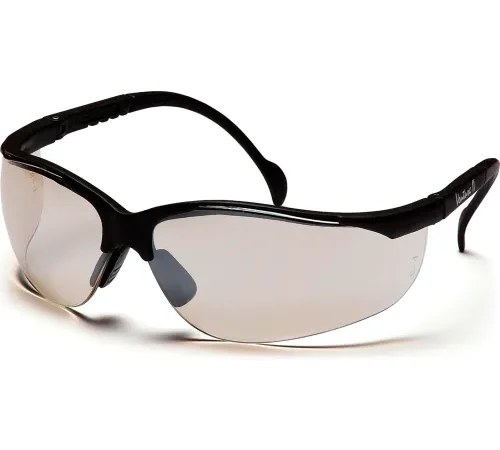 Venture Ii® Safety Glasses Io Mirror Lens , Black Frame - Pkg Qty 12