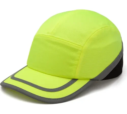 Baseball Bump Cap Hi-Vis Lime Baseball Bumps Cap - Pkg Qty 12