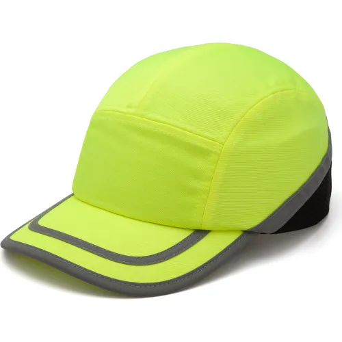 Baseball Bump Cap Hi-Vis Lime Baseball Bumps Cap - Pkg Qty 12