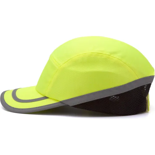 Baseball Bump Cap Hi-Vis Lime Baseball Bumps Cap - Pkg Qty 12 - Image 4