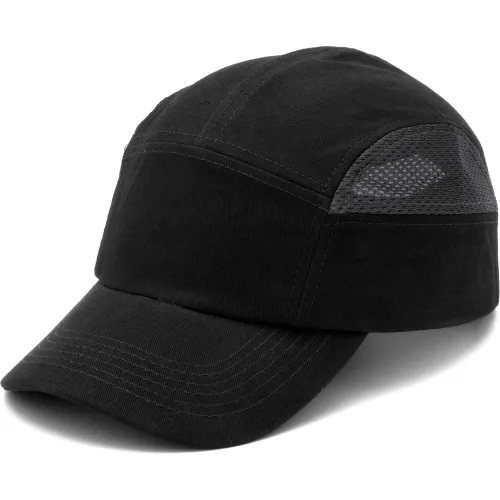 Baseball Bump Cap Black and Gray Baseball Bump Cap - Pkg Qty 12