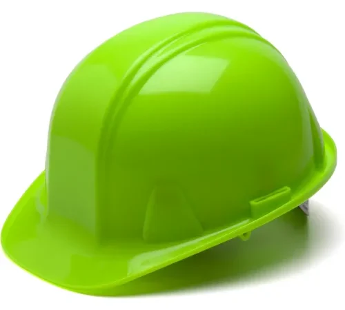 SL Series Hard Hat, Hi-Vis Lime, Standard Shell 4-Point Snap Lock Suspension - Pkg Qty 16
