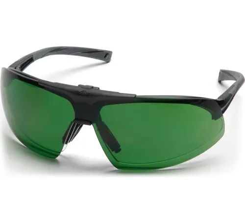 Pyramex® Onix® Plus Safety Glasses, Anti-Fog, Shade 3.0 IR, Green Lens/Black Frame - Pkg Qty 12