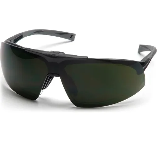 Pyramex® Onix® Plus Safety Glasses, Anti-Fog, Shade 5.0 IR, Green Lens/Black Frame - Pkg Qty 12