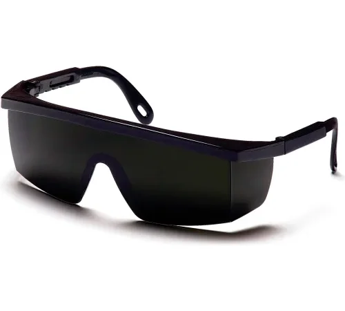 Pyramex® Integra® Safety Glasses, Anti-Fog, Shade 5.0 IR, Green Lens/Black Frame - Pkg Qty 12