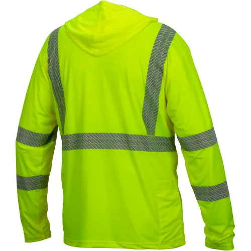 Pyramex® RLPH1 Long Sleeve Pullover Hoodie with UV Protection, Class 3, 2XL, Hi-Vis Lime - Image 2