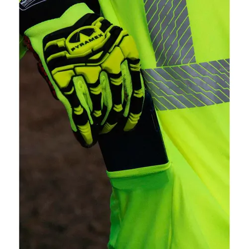 Pyramex® RLP1 Long Sleeve Pullover T-Shirt with UV Protection, Class 3, M, Hi-Vis Lime - Pkg Qty 5 - Image 4