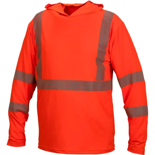 Pyramex® RLPH1 Long Sleeve Pullover Hoodie with UV Protection, Class 3, S, Hi-Vis Orange