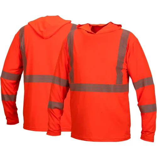 Pyramex® RLPH1 Long Sleeve Pullover Hoodie with UV Protection, Class 3, S, Hi-Vis Orange - Image 3