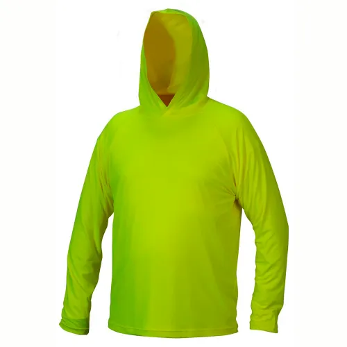 Pyramex® RLPH1NS Long Sleeve Pullover Hoodie with UV Protection, 2XL, Hi-Vis Lime