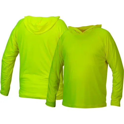 Pyramex® RLPH1NS Long Sleeve Pullover Hoodie with UV Protection, 2XL, Hi-Vis Lime - Image 5