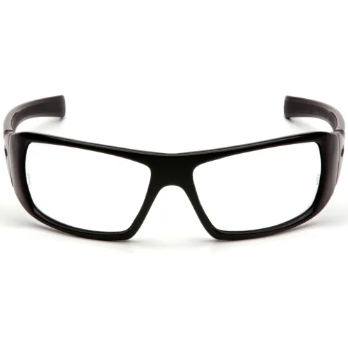 Goliath" Safety Glasses Clear Lens , Black Frame - Pkg Qty 12 - Image 2