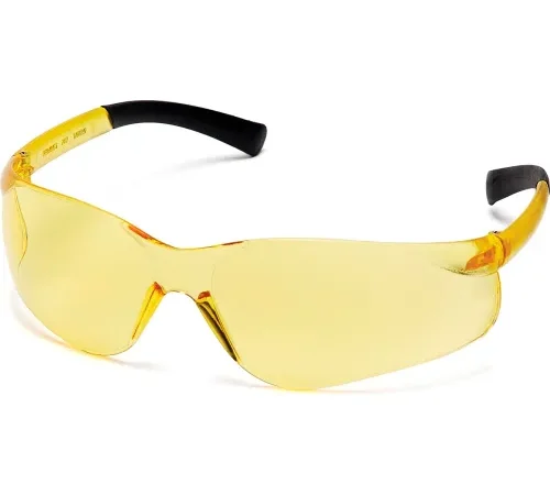 Ztek® Safety Glasses Amber Lens , Amber Frame - Pkg Qty 12