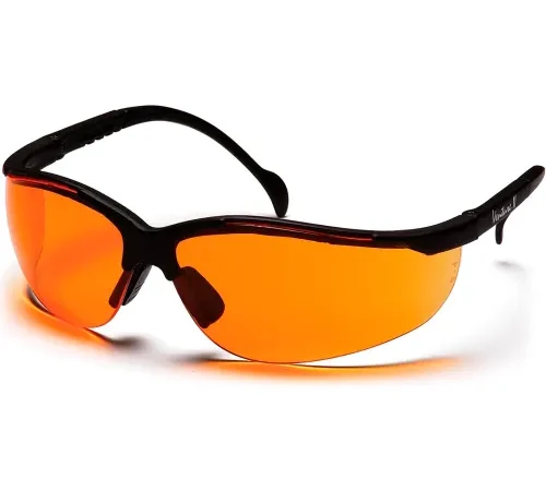 Venture Ii® Safety Glasses Orange Lens , Black Frame - Pkg Qty 12