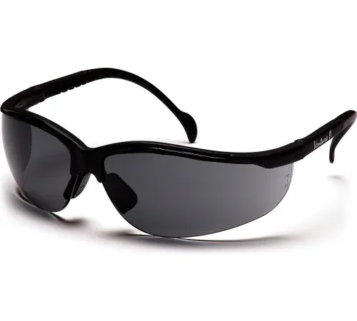 Venture Ii® Safety Glasses Gray Anti-Fog Lens , Black Frame - Pkg Qty 12