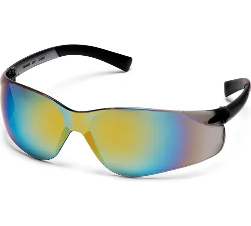 Ztek® Safety Glasses Gold Mirror Lens , Gold Mirror Frame - Pkg Qty 12