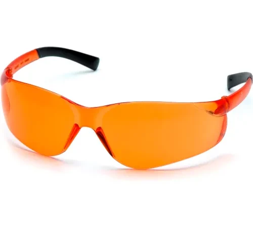 Ztek® Safety Glasses Orange Lens , Orange Frame - Pkg Qty 12
