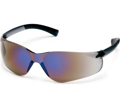 Ztek® Safety Glasses Blue Mirror Lens , Blue Mirror Frame - Pkg Qty 12