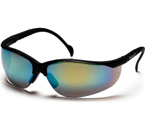 Venture Ii® Safety Glasses Gold Mirror Lens , Black Frame - Pkg Qty 12