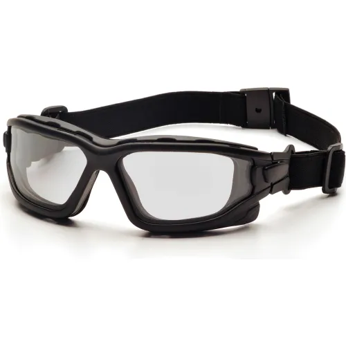 I-Force" Safety Glasses Clear Anti-Fog Lens , Black Temples/Strap - Pkg Qty 12 - Image 2