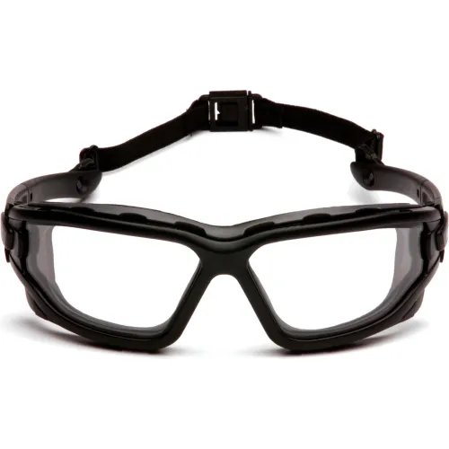 I-Force" Safety Glasses Clear Anti-Fog Lens , Black Temples/Strap - Pkg Qty 12 - Image 3