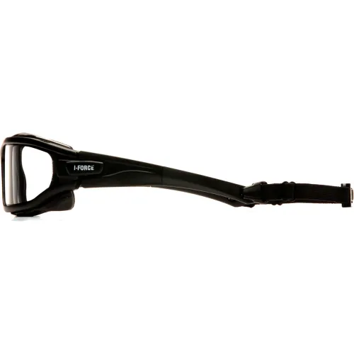 I-Force" Safety Glasses Clear Anti-Fog Lens , Black Temples/Strap - Pkg Qty 12 - Image 5