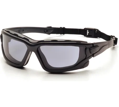 I-Force" Safety Glasses Gray Anti-Fog Lens , Black Temples/Strap - Pkg Qty 12