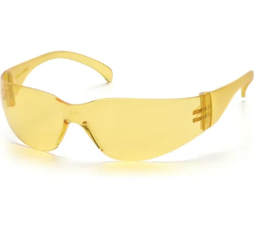 Intruder" Safety Glasses Amber Lens , Amber Frame - Pkg Qty 12