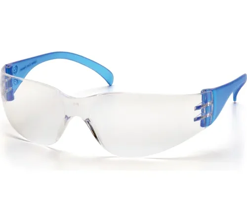 Intruder" Safety Glasses Clear Lens , Blue Temples - Pkg Qty 12