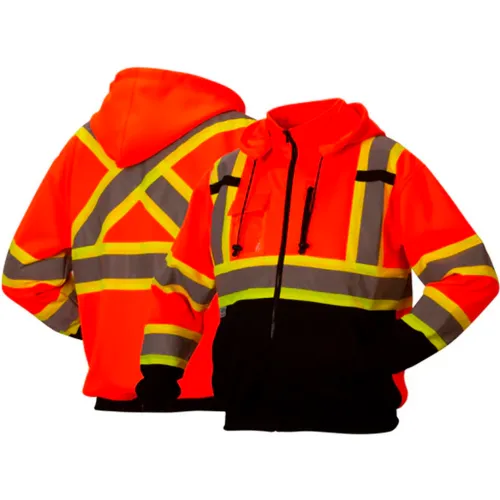 Pyramex® RCSZH33 Canadian Premium Long Sleeve Zipper Sweatshirt, Class 3, 4XL, Hi-Vis Orange