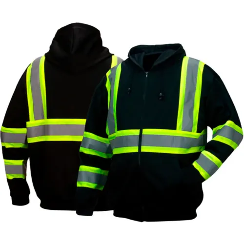 Pyramex® RSZH34 Long Sleeve Zipper Sweatshirt, Class 1, 4XL, Black