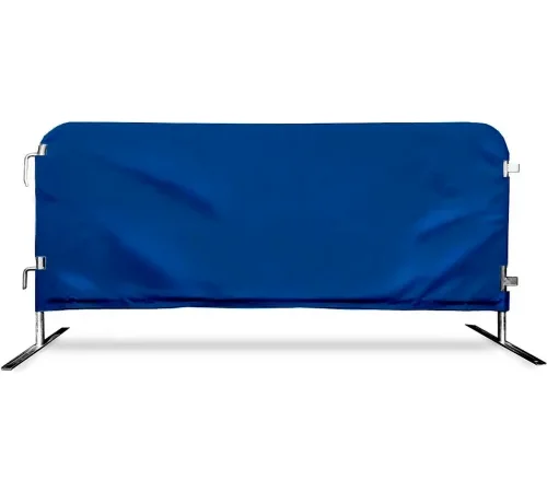 Queue Solutions Barricade Vinyl Jacket, 98-1/2"L x 37"H, Blue