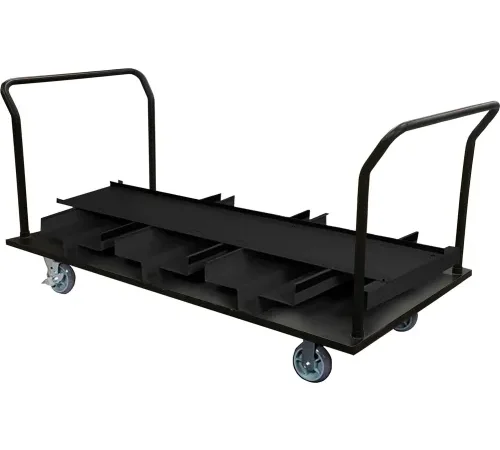 Vertical Stanchion Storage Cart, 18 Post Capacity