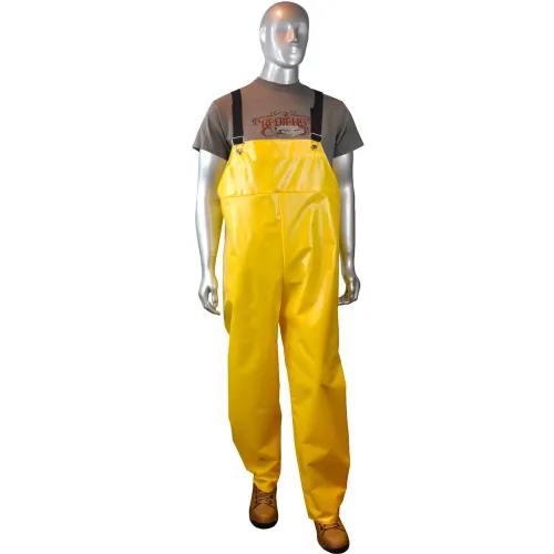 Radians® AquaRad™ RB33-NSYY-2X, 0.25mm TPU/200D Nylon Rain Bibs, Yellow, 2XL