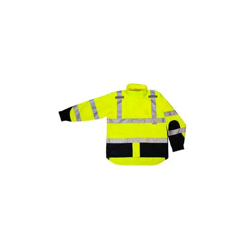 Radians RW32-3Z1Y Heavy Duty Rip Stop Waterproof Rain Jacket, Hi-Viz Lime, XL