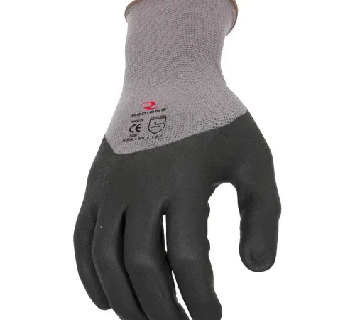 Radians® RWG12 3/4 Foam Dipped Dotted Nitrile Gloves, L, 12 Pairs