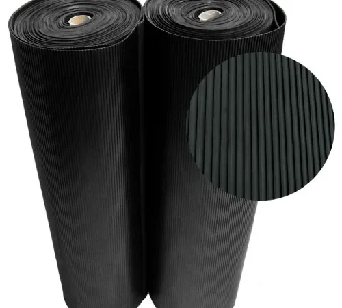 Rubber-Cal "Ramp-Cleat" Non-Slip Outdoor Rubber Mats - 1/8 in x 3 ft x 8 ft Floor Mat