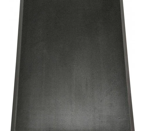 Rubber-Cal "Door Scraper" Commercial Entrance Mat - 5/8 in x 36 in x 72 in - Black Non-Slip Borders